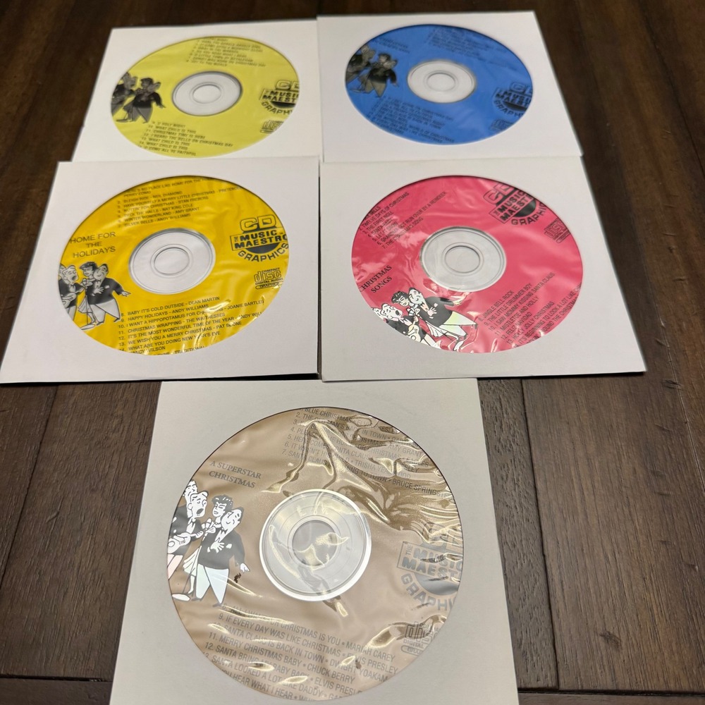Music Maestro Graphics CD+G Karaoke Christmas Holiday 5 Disc Set Elvis Mariah